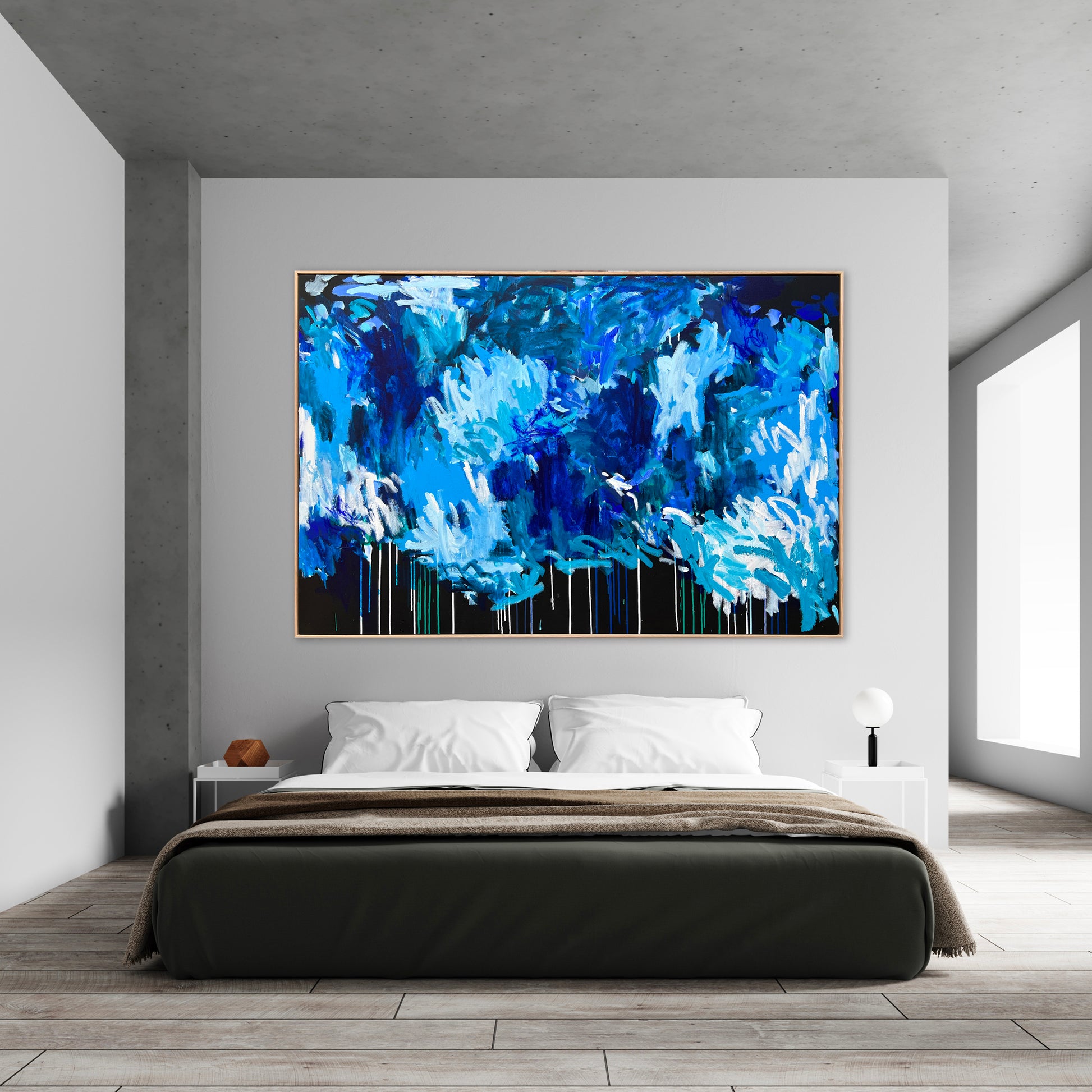 Australian abstract artist | large blue painting | modern art | Perth artist