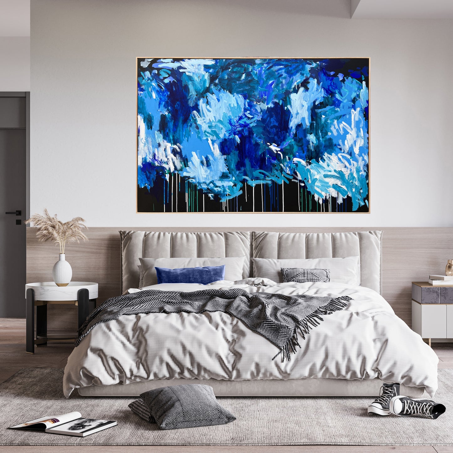 Australian abstract artist | large blue painting | modern art | Perth artist