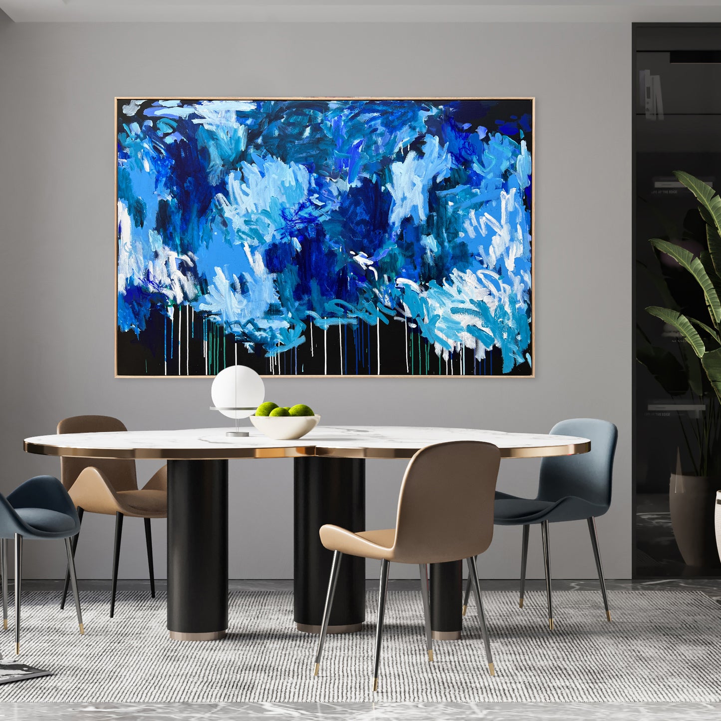 Australian abstract artist | large blue painting | modern art | Perth artist