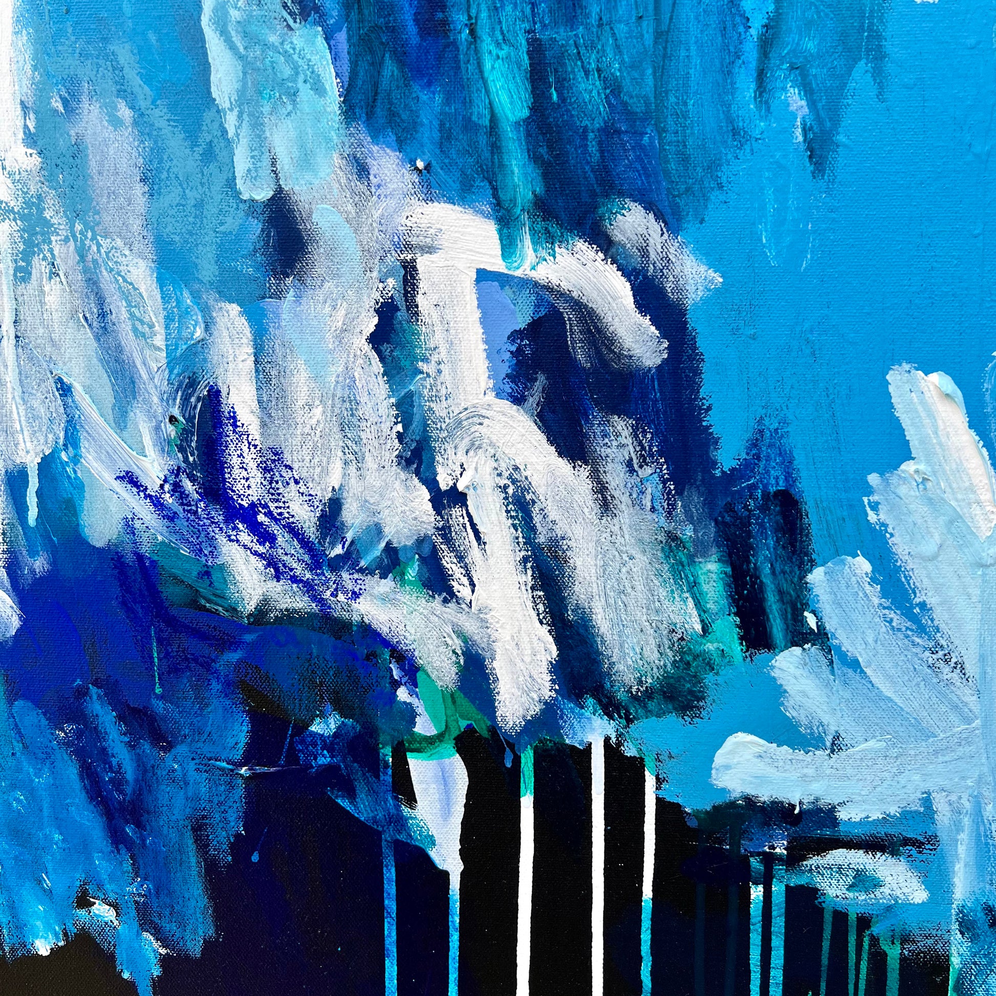 Australian abstract artist | large blue painting | modern art | Perth artist