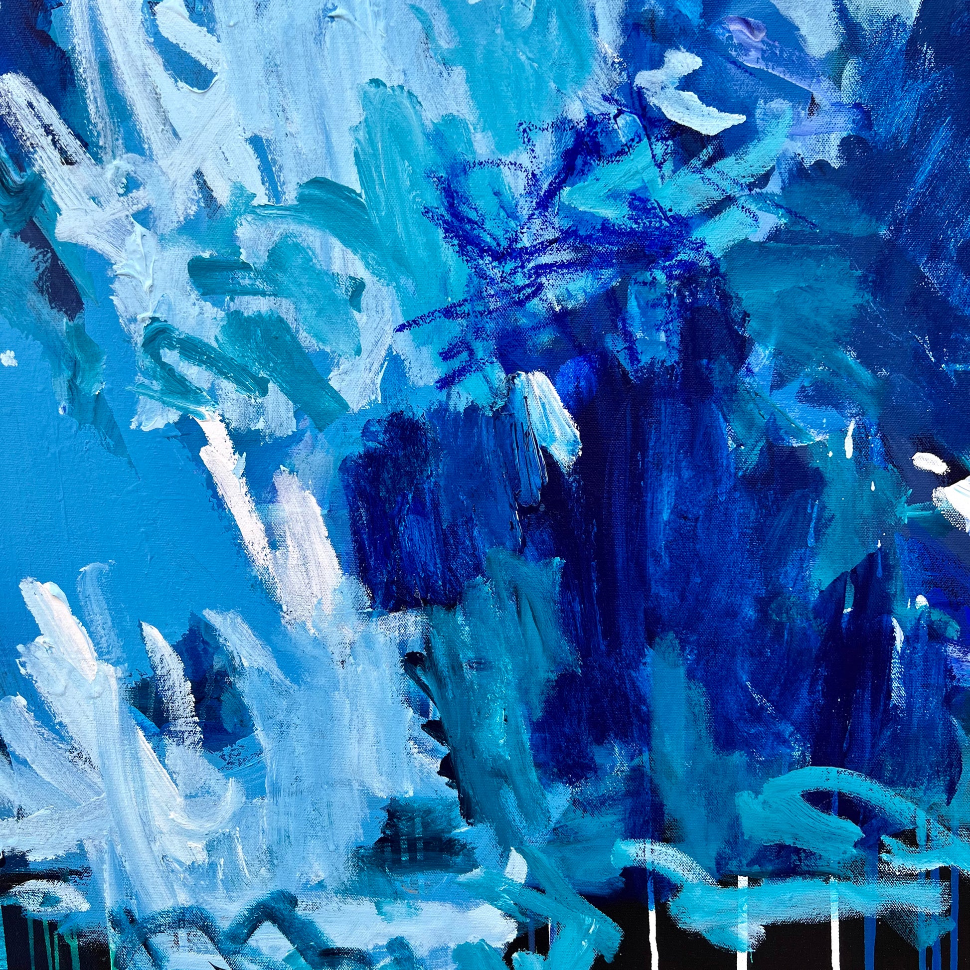 Australian abstract artist | large blue painting | modern art | Perth artist