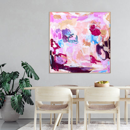 Australian abstract artist | pink peach painting | modern art | Perth artist