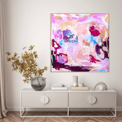Australian abstract artist | pink peach painting | modern art | Perth artist
