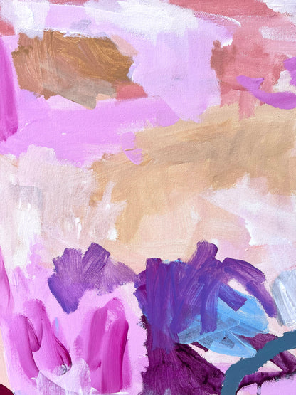 Australian abstract artist | pink peach painting | modern art | Perth artist