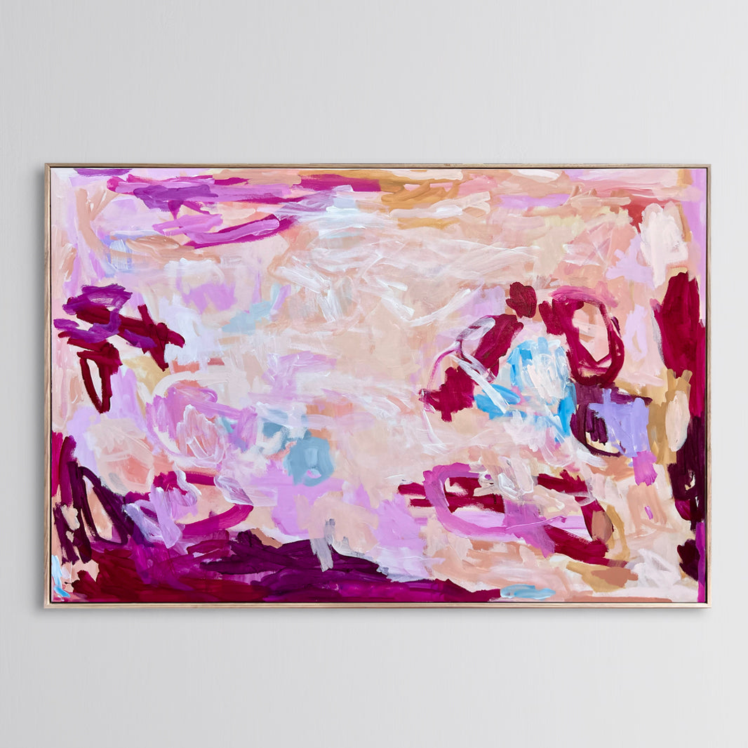 Australian abstract artist | pink peach painting | modern art | Perth artist