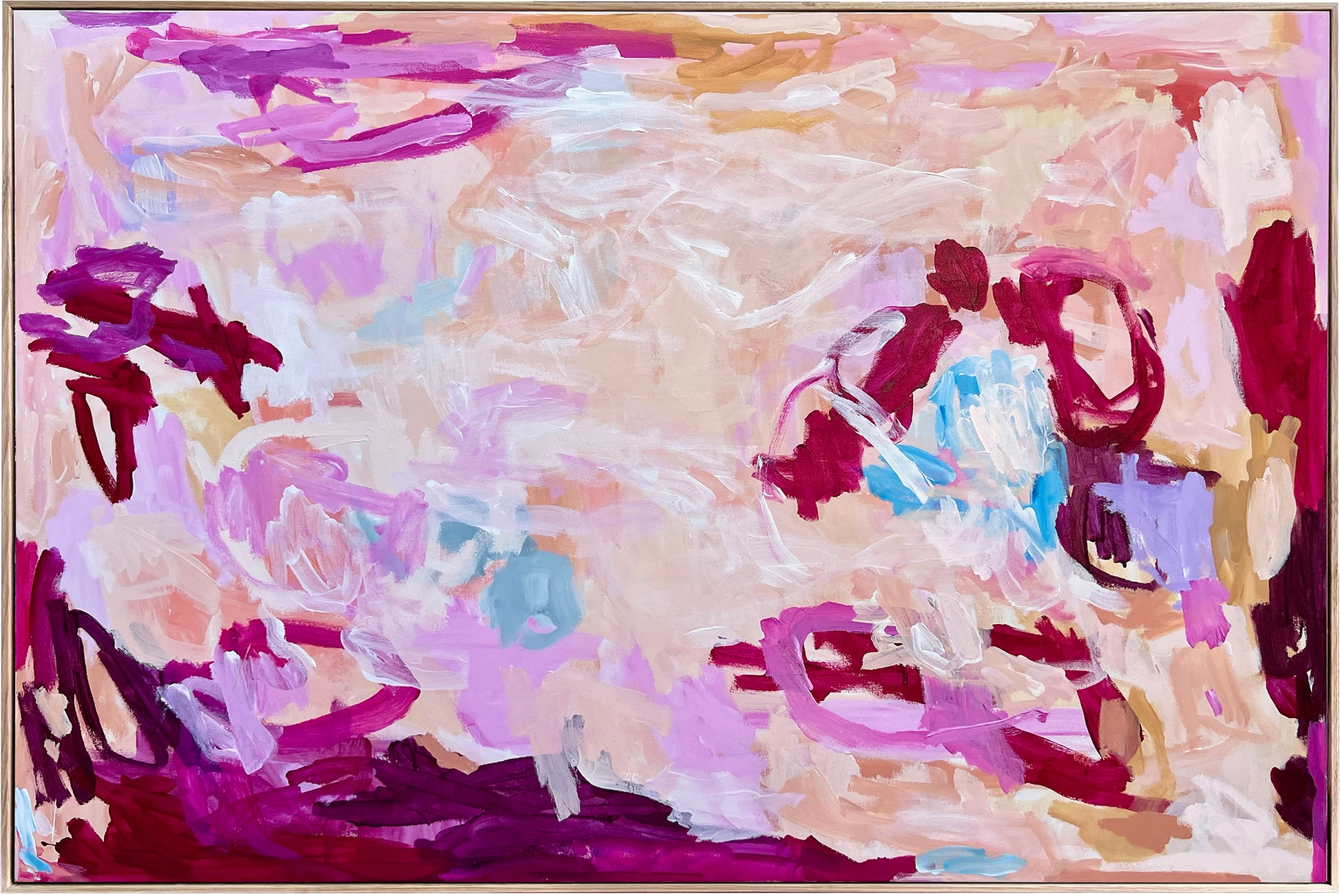 Australian abstract artist | pink peach painting | modern art | Perth artist