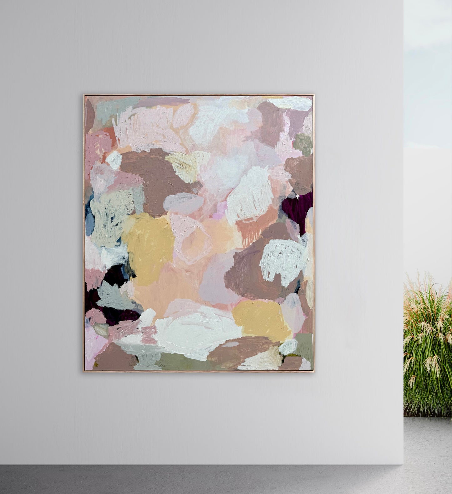 Australian abstract artist | pink peach painting | modern art | Perth artist