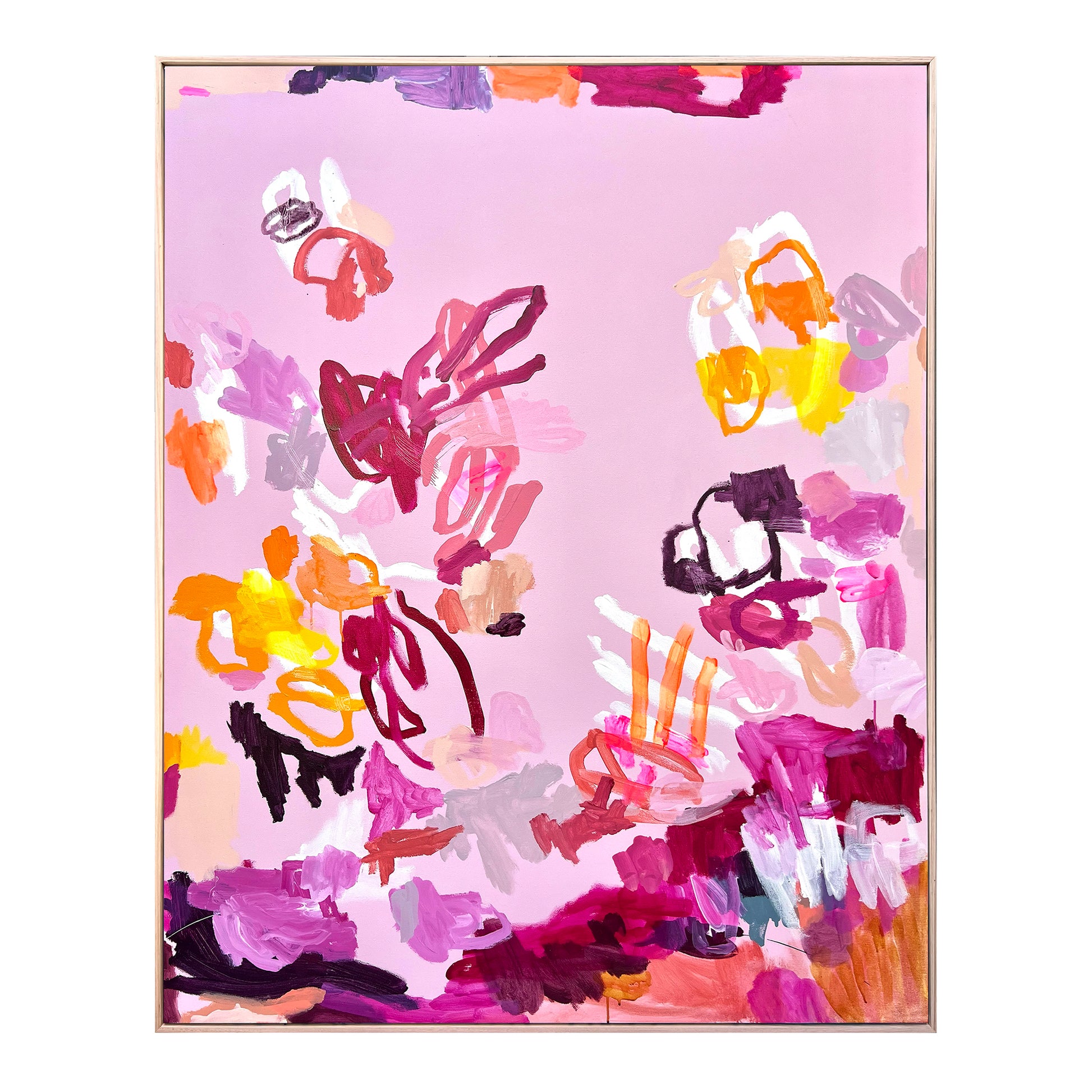 Australian abstract artist | large pink painting | modern art | Perth artist