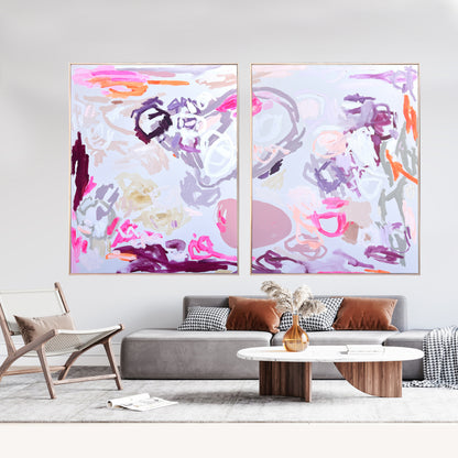 Australian abstract artist | large pink painting | modern art | Perth artist