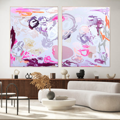 Australian abstract artist | large pink painting | modern art | Perth artist