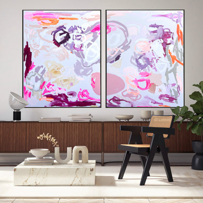 Australian abstract artist | large pink painting | modern art | Perth artist