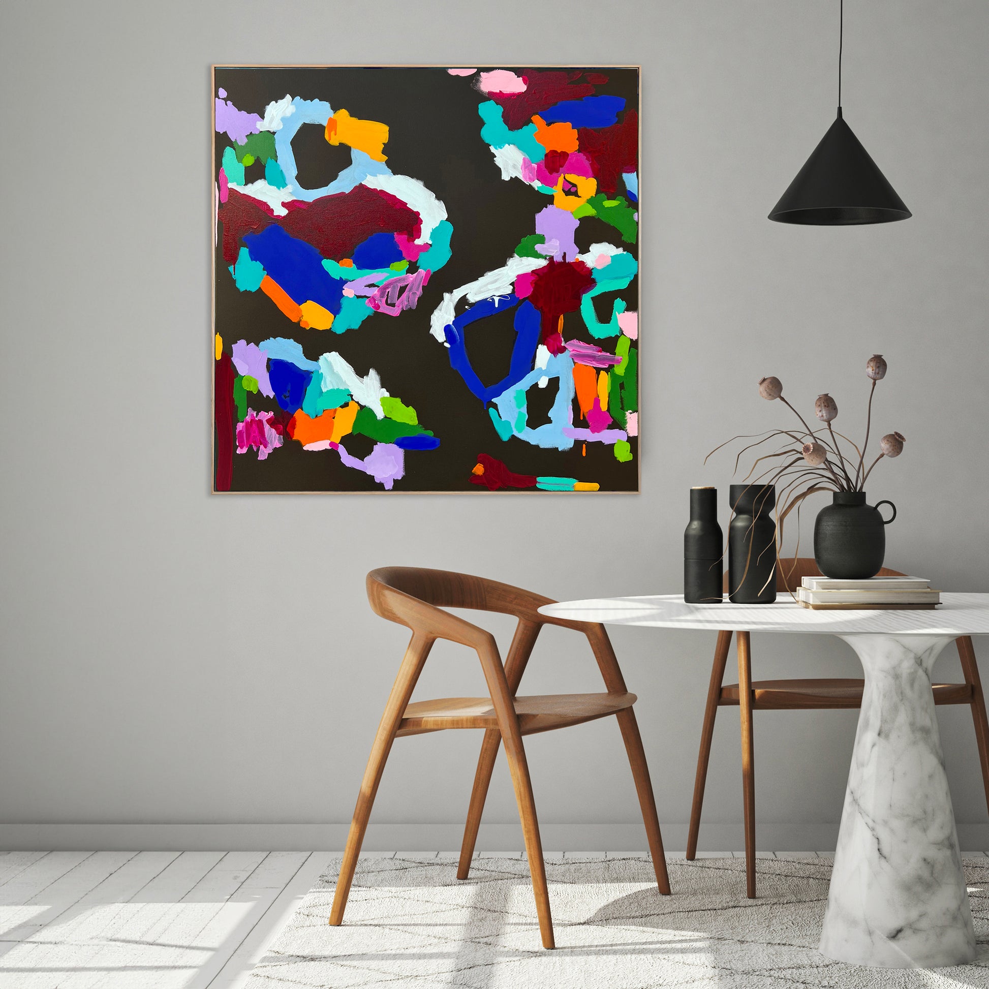 Australian abstract artist | black painting | modern art | Perth artist