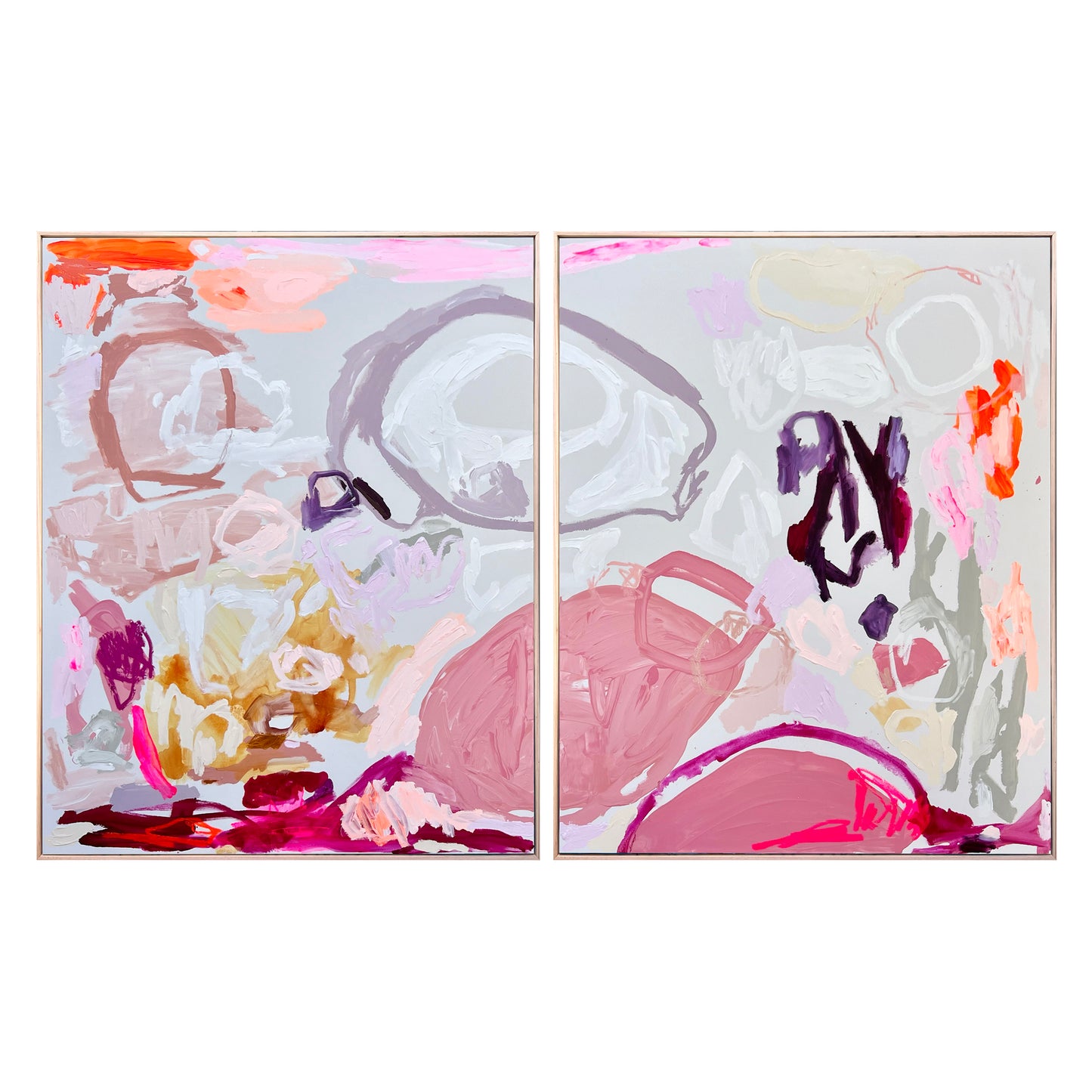 Australian abstract artist | large pink painting | modern art | Perth artist