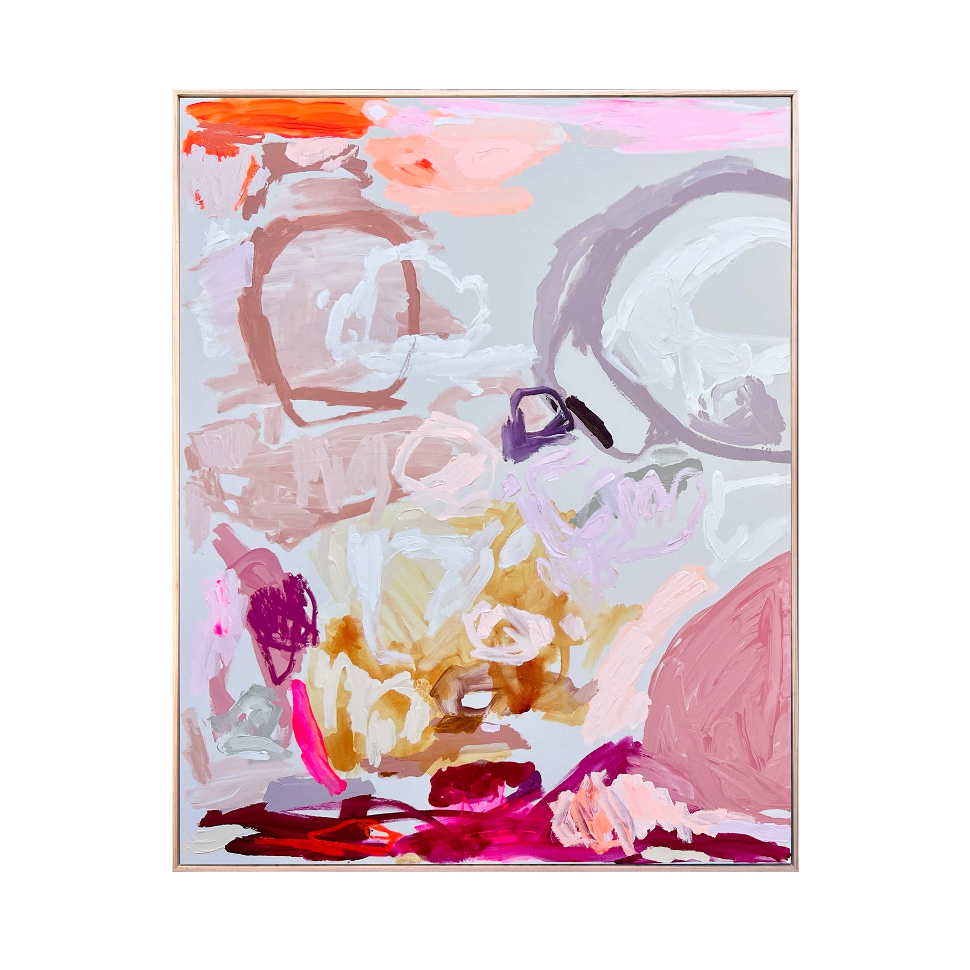 Australian abstract artist | large pink painting | modern art | Perth artist