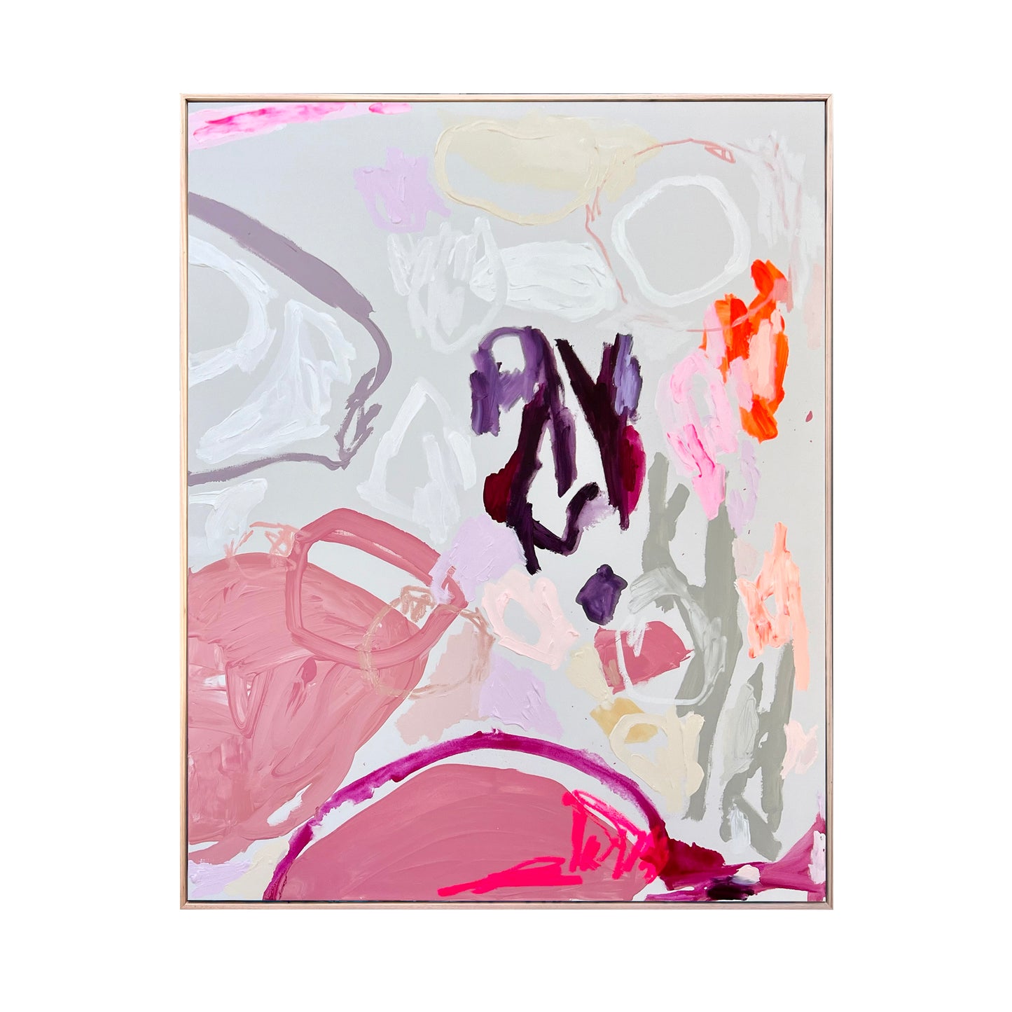 Australian abstract artist | large pink painting | modern art | Perth artist