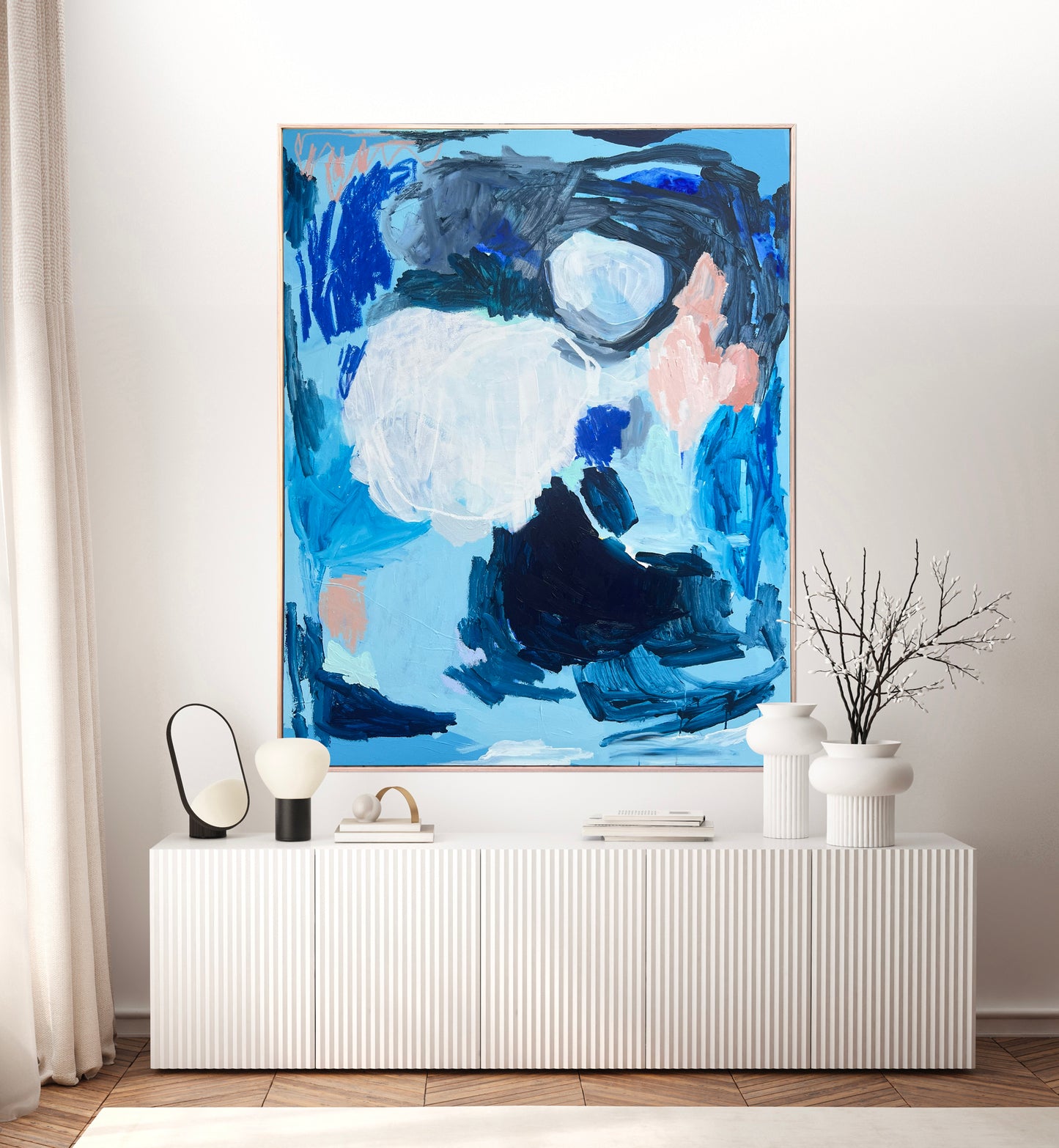 Australian abstract artist | large blue painting | modern art | Perth artist