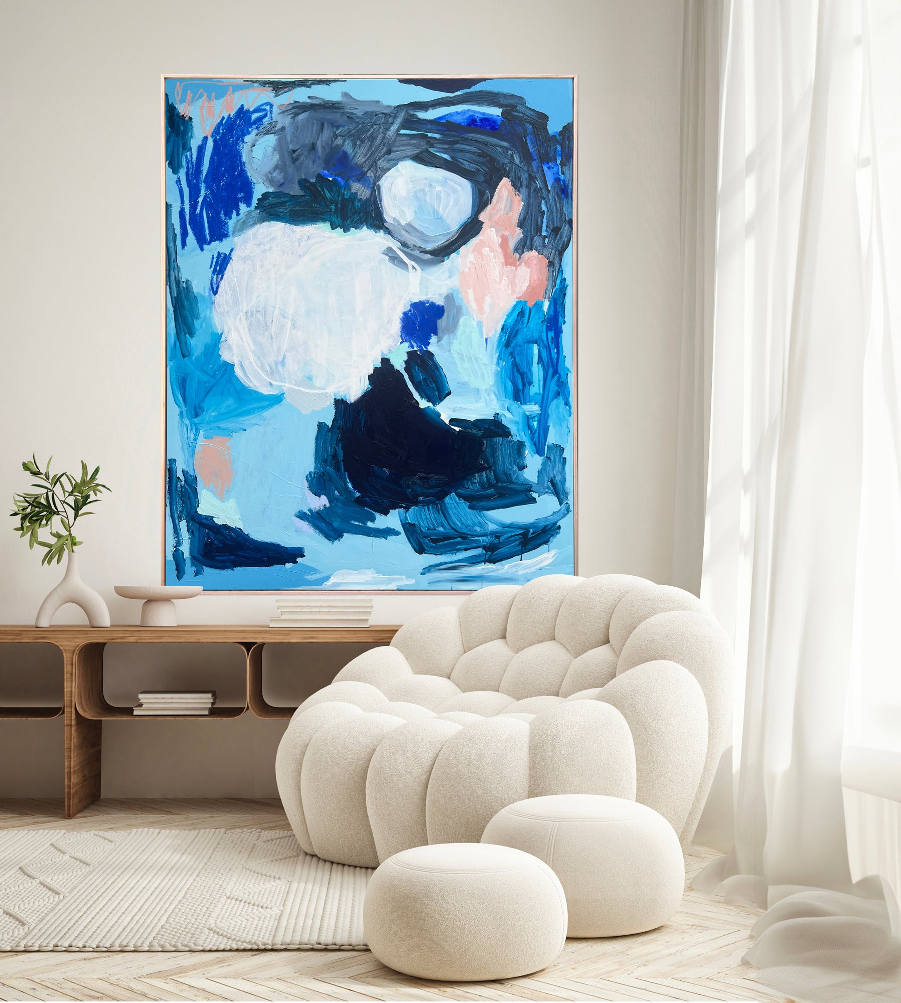 Australian abstract artist | large blue painting | modern art | Perth artist