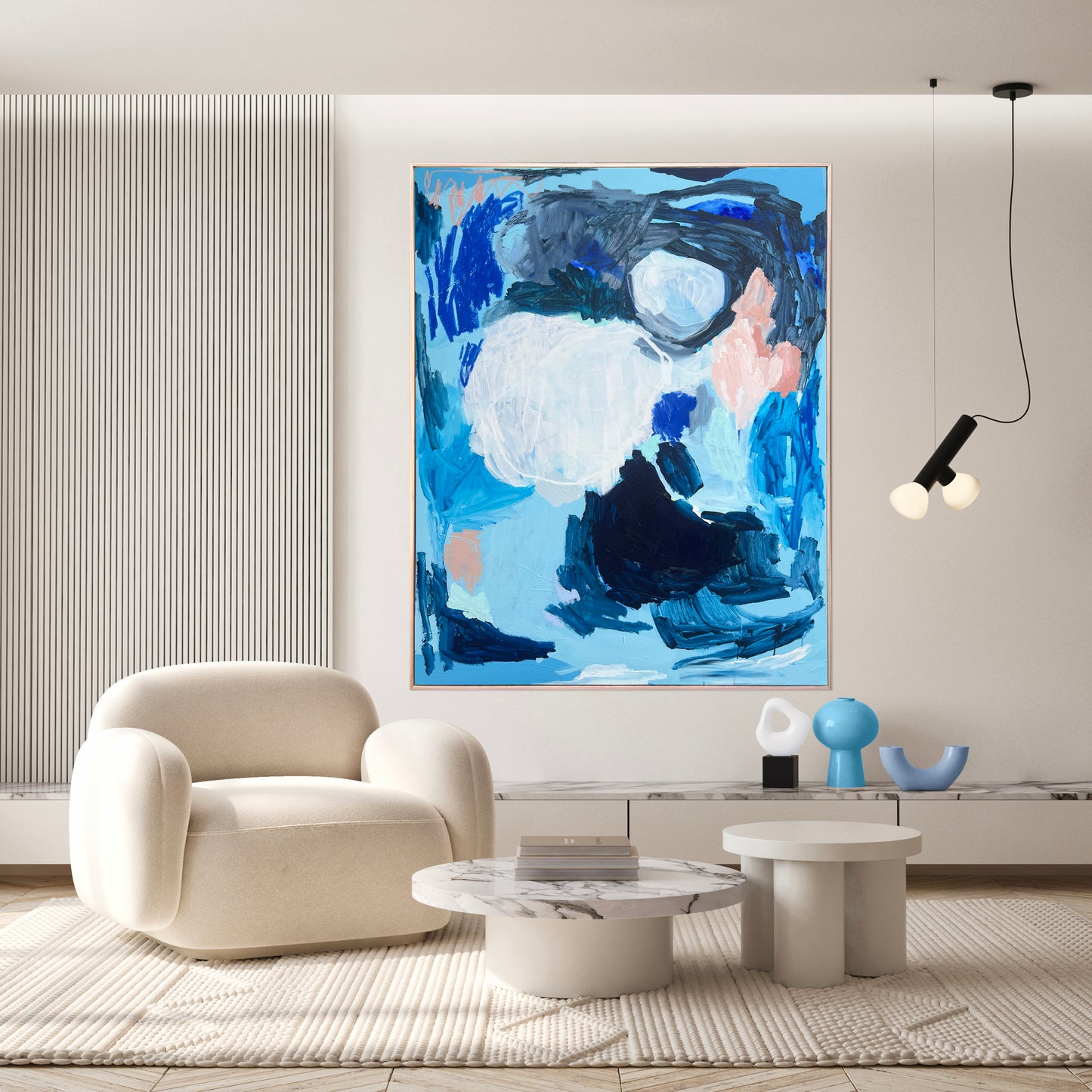 Australian abstract artist | large blue painting | modern art | Perth artist