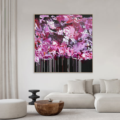 Australian abstract artist | large pink painting | modern art | Perth artist