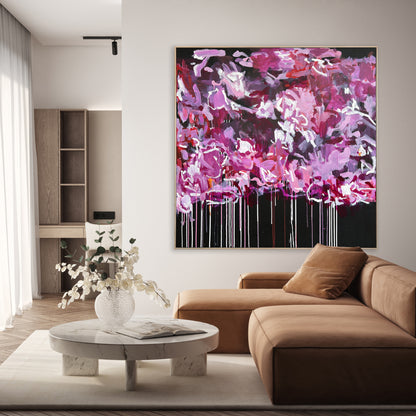 Australian abstract artist | large pink painting | modern art | Perth artist