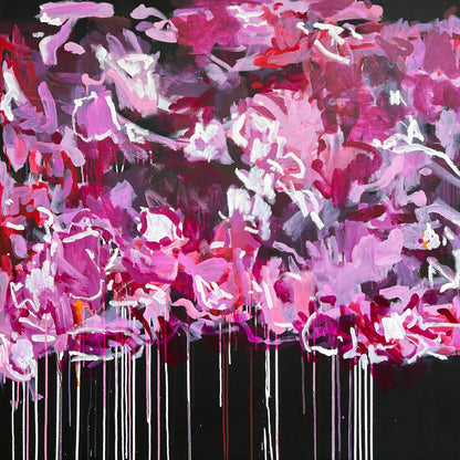 Australian abstract artist | large pink painting | modern art | Perth artist
