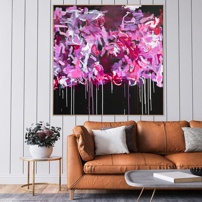 Australian abstract artist | large pink painting | modern art | Perth artist