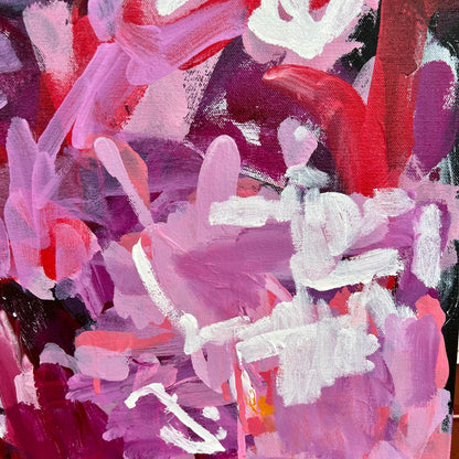 Australian abstract artist | large pink painting | modern art | Perth artist