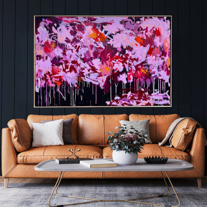 Australian abstract artist | large pink painting | modern art | Perth artist