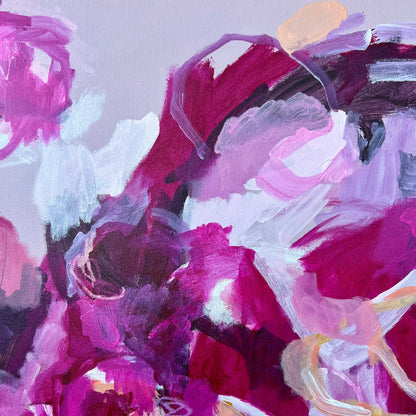Australian abstract artist | pink peach painting | modern art | Perth artist
